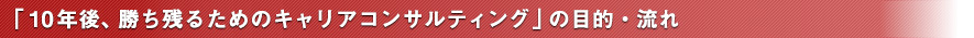 「10年後、勝ち残るためのキャリアコンサルティング」の目的・流れ