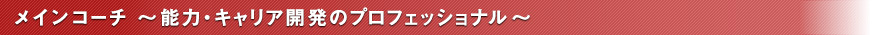 メイン講師　～能力・キャリア開発のプロフェッショナル～