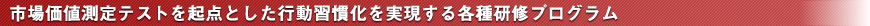 市場価値測定テストを起点とした行動習慣化を実現する各種研修プログラム