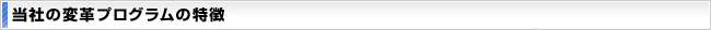 当社の変革プログラムの特徴